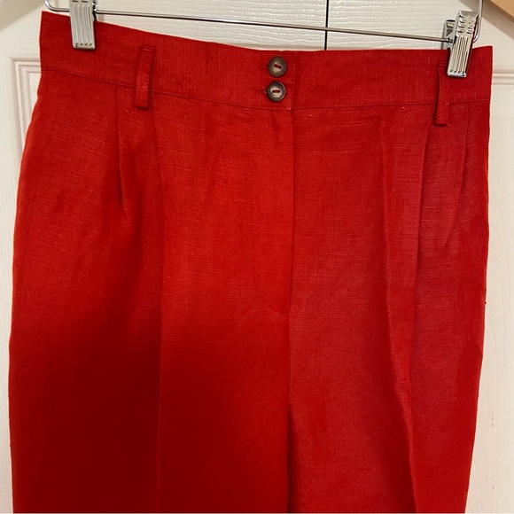 NWT Vintage Linen Blend 2 Piece Suit Blazer and Trouser Pants Size 8 Red - Picture 10 of 14